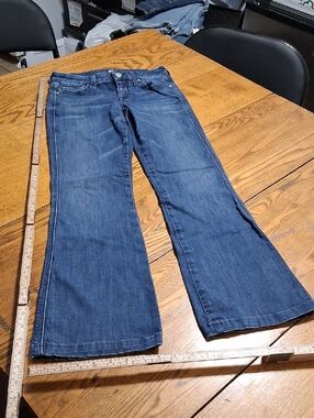 7 FOR ALL MANKIND Jeans Womens 26 Blue A POCKET BOOTCUT  Used Denim Kick Pants